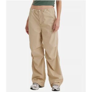 NWT Levis Tan Safari Cotton Parachute Pants Solid Drawstring Waist Utility Sz S